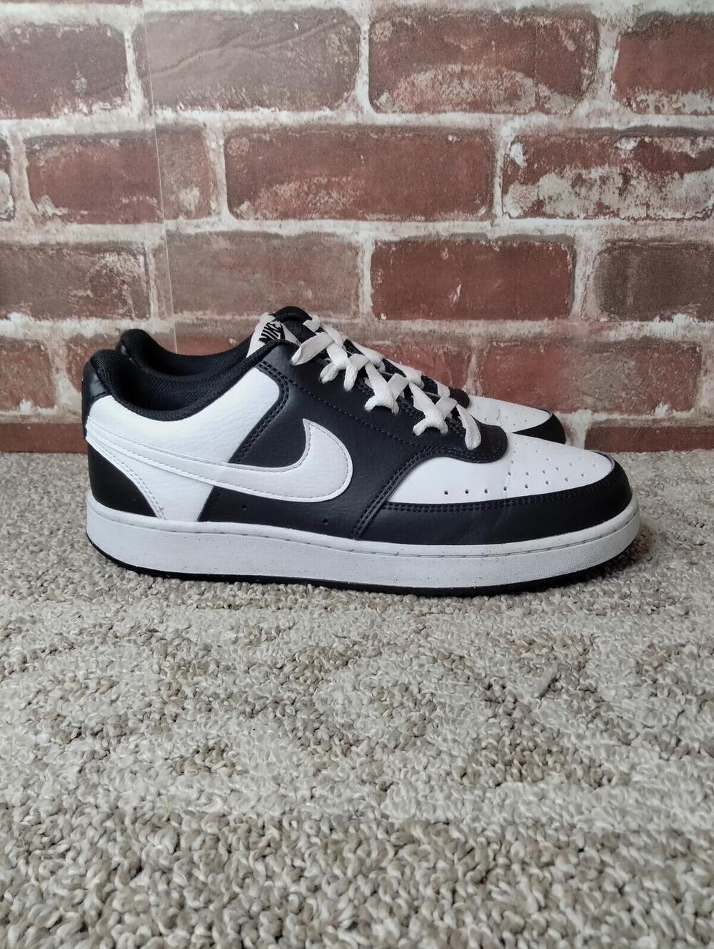 Nike Court Low Shoes Womens Size 9 Court Vision Leather Black White Basketball